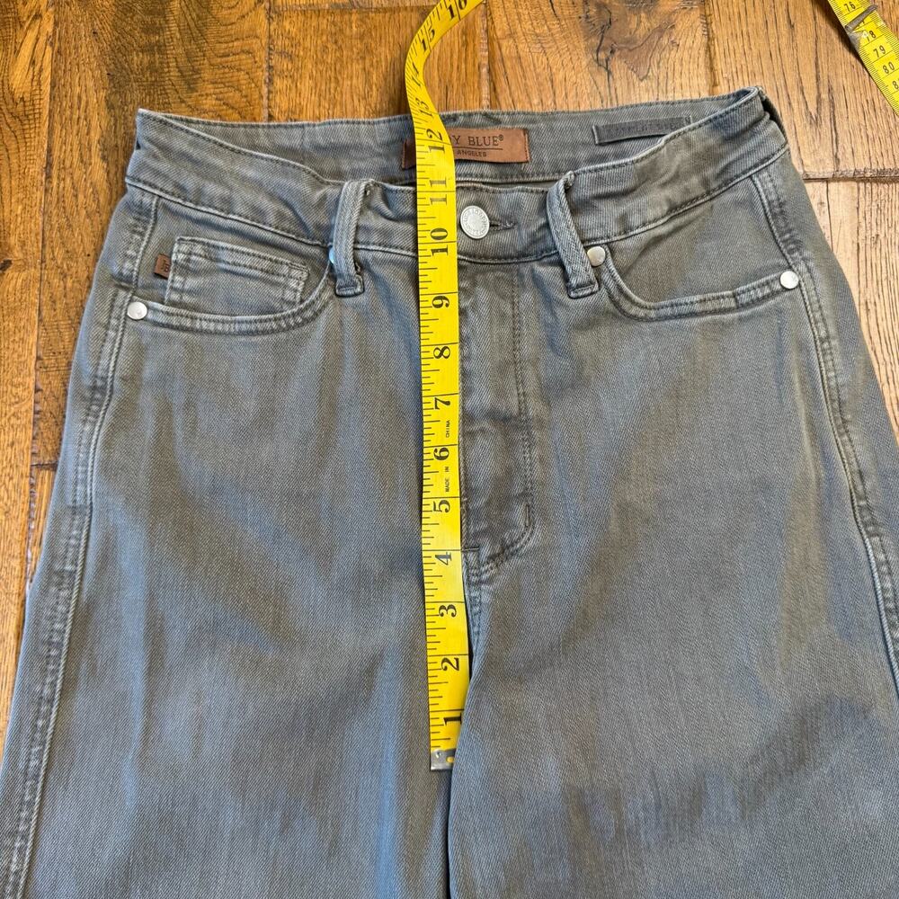 Judy Blue Women's Vintage High-Waisted Cropped Jeans 7/28 Wide Leg Olive Green - Picture 5 of 8